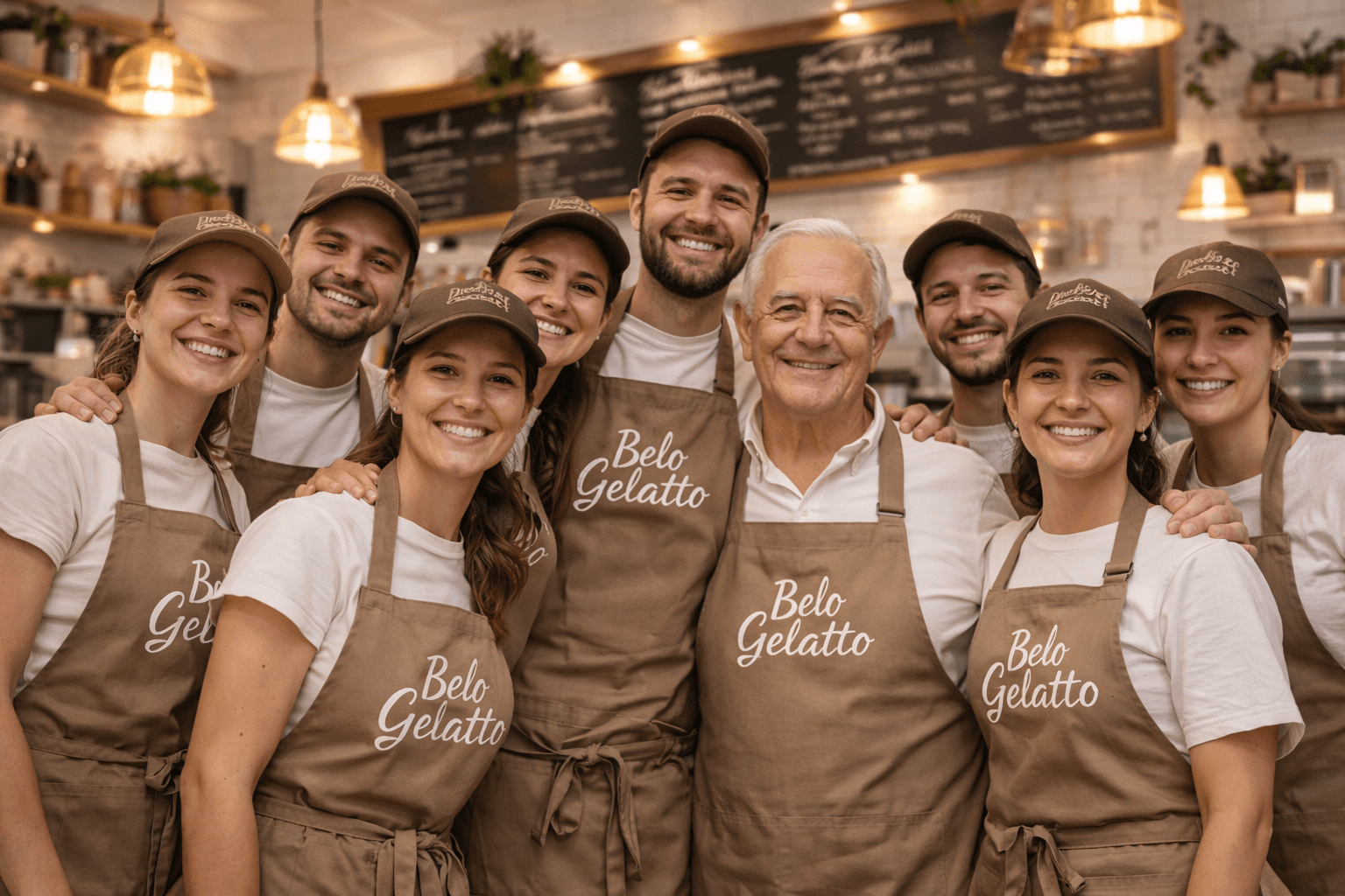 Carlos Beloqui, el fundador, junto con sus empleados